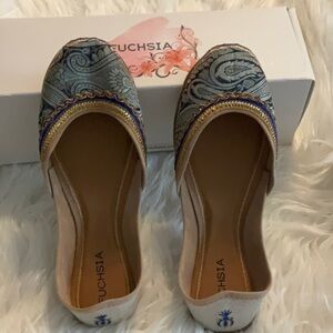 Fuchsia Women's Blue and Gold Loafers